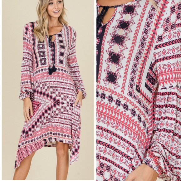 [LAST ONE] Bubble Sleeve Floral Midi Dress - Picture 3 of 3